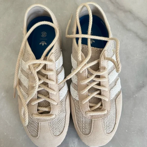 Adidas Cream and White Gazelle Clot Halo Ivory Sneakers - Picture 2 of 10